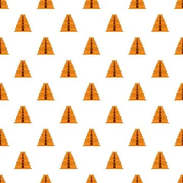 Mayan pyramid pattern seamless Stock Illustration