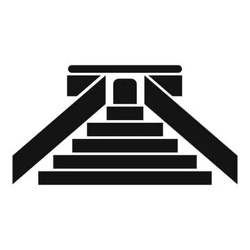 Mayan pyramid steps icon symbolizing ancient mexico culture Stock Illustration