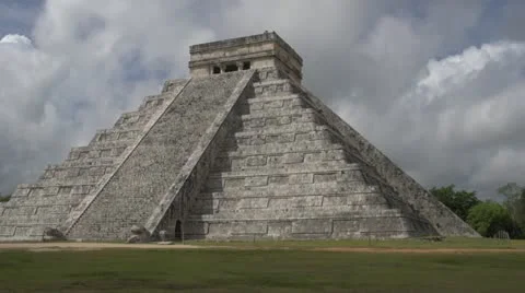 Mayan Pyramid timelapse with big clouds sony super 35mm Stock Footage 18953470