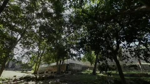 Mayan ruins into the jungle Stock Footage 62871609
