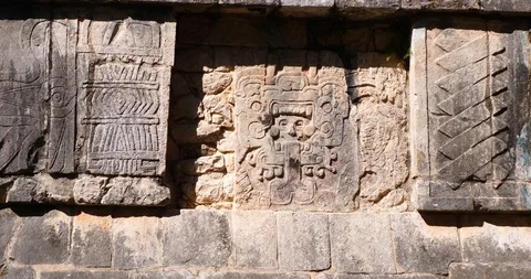 Mayan Ruins Mexico Chichen Itza Pyramid Yucatan Mayan God Ancient Archaeological Stock-Footage 118861908