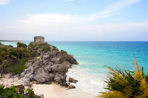 Mayan ruins in Tulum Stock Photos
