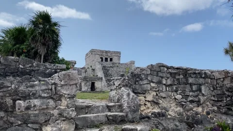 Mayan Ruins in Tulum at the Tulum Archeological Zone in Quintana Roo, Mexico Stock Footage 278167006
