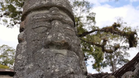 Mayan sculpture in Copan ruins Stock Footage