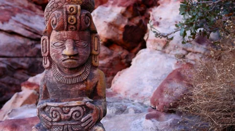 Mayan Serpent Statue Close Up Frame Left Stock Footage 35155752