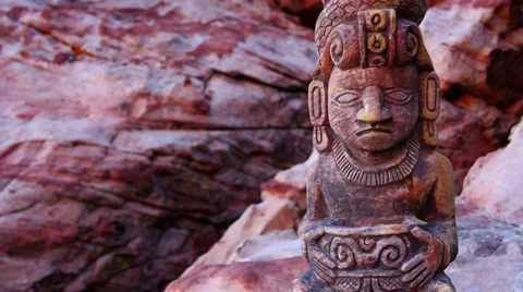 Mayan Serpent Statue Close Up Frame Right Stock Footage 35160188