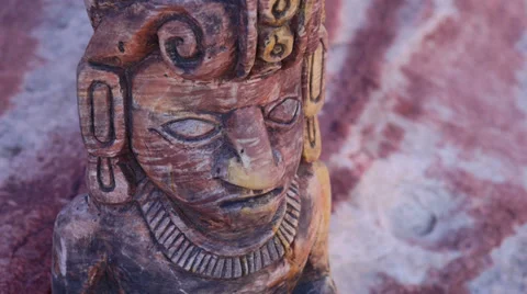 Mayan Serpent Statue Close Up with Tilt Down Stock Footage 35174665