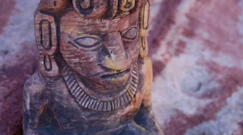 Mayan Statue Close Up Serpent Head Tilt Up Stock Footage 35121969