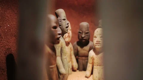 Mayan statues in ceremony Stock Footage 36127215