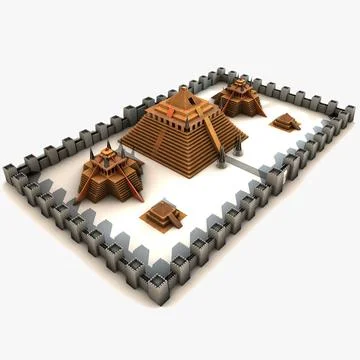 Mayan Temple City 3D Model