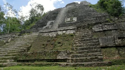 Mayan Temple at Lamanai Stock Footage 10849930