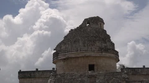 Mayan temple ruins with clouds timelapse sony super 35mm Video stock 18951003