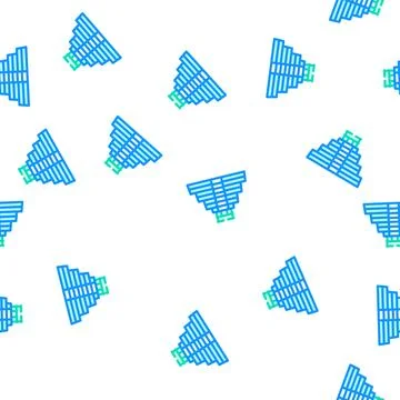 Mayan temple vector seamless pattern color Stock Illustration