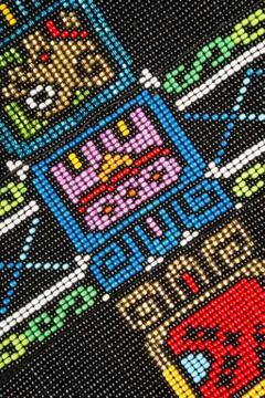 Mayan traditional pattern made of beads Stock Photos