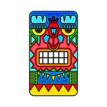 Mayan warrior designed Illustrazione stock