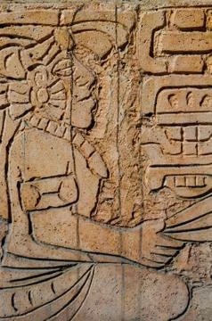 Mayan warrior statue Stock Photos