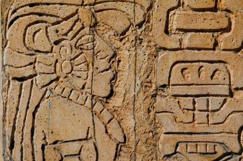 Mayan warrior statue Foto stock