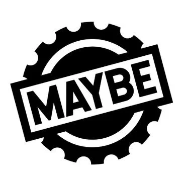 Maybe black stamp イラスト素材