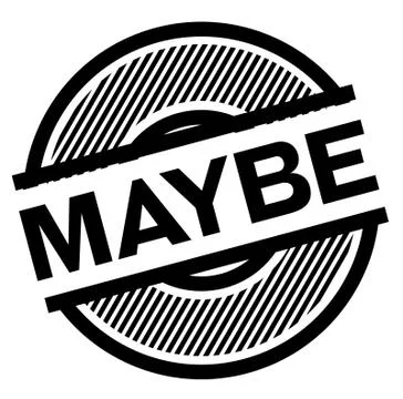 Maybe black stamp イラスト素材