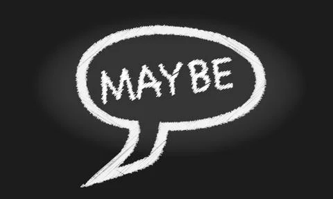 Maybe Speech Bubble Illustrazione stock