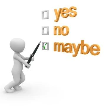 Maybe, yes, no Stock Illustration