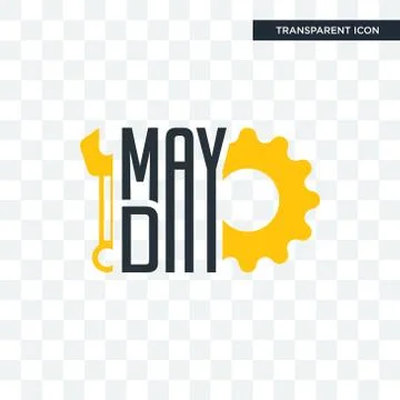 Mayday vector icon isolated on transparent background, mayday logo design Illustrazione stock