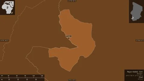 Mayo-Kebbi Est, Chad. Patterned solids with lakes and rivers イラスト素材