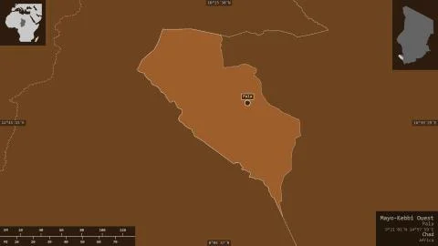 Mayo-Kebbi Ouest, Chad. Patterned solids with lakes and rivers イラスト素材