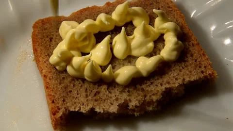 Mayonnaise and bread Stock Footage 273121985