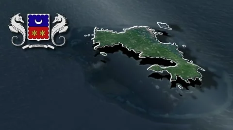 Mayotte with Coat Of Arms Animation Map Stock Footage