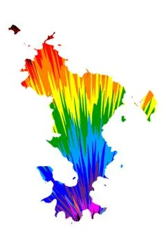 Mayotte - map is designed rainbow abstract colorful pattern, Department of Ma Stock Illustration