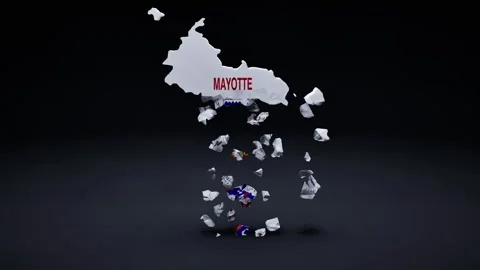 Mayotte Map With Flag Video stock 324808061