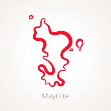 Mayotte - Outline Map Stock Illustration