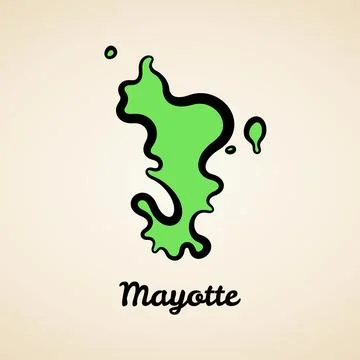 Mayotte - Outline Map Stock Illustration