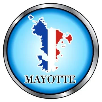 Mayotte Round Button Stock Illustration
