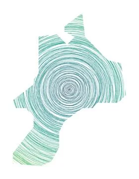 Mayreau map filled with concentric circles. Sketch style circles in shape o.. Ilustração Stock