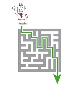 The maz and the solution Stock Illustration