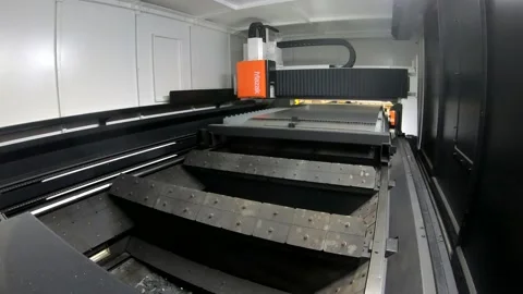 Mazak Laser Cutter loading-Cutting Stock Footage 201265845