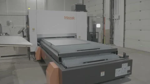 Mazak Laser loading trays Stock Footage 201265844