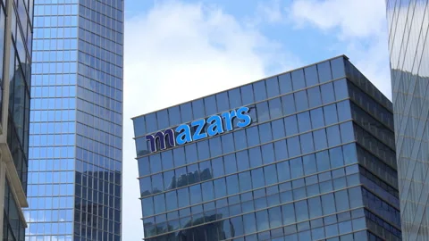 Mazars head office building in La Defense business district in Paris, France Stock Footage 255593650