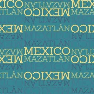 Mazatlan, Mexico seamless pattern Stock Illustration