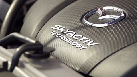 Mazda Car Engine Sky Active Technology Stock Footage 104074342