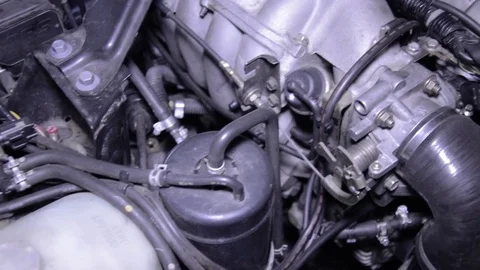 Mazda mx5 miata engine bay details Stock Footage 84297241