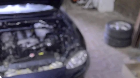 Mazda mx5 miata far engine bay view 스톡 동영상 84296893