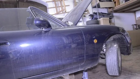 Mazda mx5 miata lateral view Stock Footage 84296742