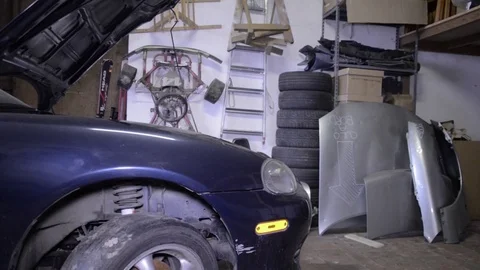 Mazda mx5 miata side front corner view Stock Footage 84296796