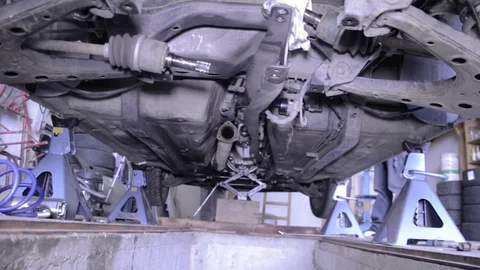 Mazda mx5 miata under car Stock Footage 84297171
