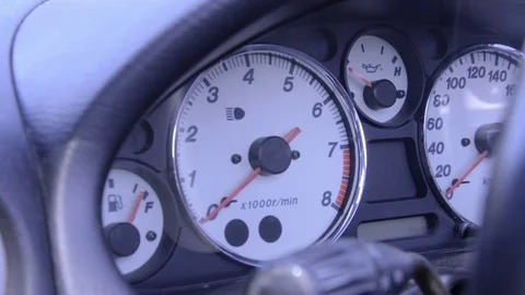 Mazda mx5 miata white internal instrument 스톡 동영상 84091702