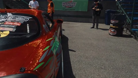 Mazda RX-7 FD with a Fancy Paint Job at Driftcon Car Show. Stock Footage 134211694