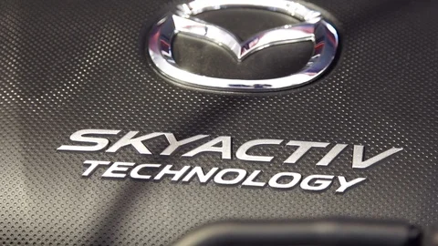 Mazda Sky Active Technology Engine Logo Stock Footage 104074185